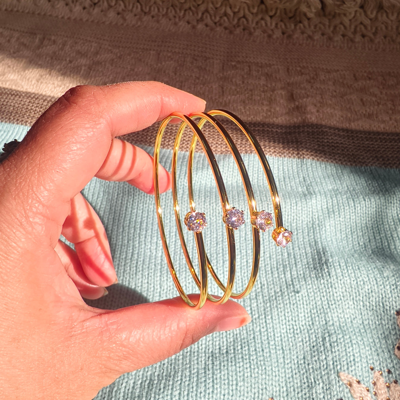 Spiral Glow Studded Bracelet