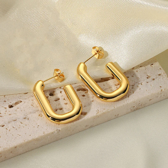 18K Gold Plated Golden Hoop Earrings