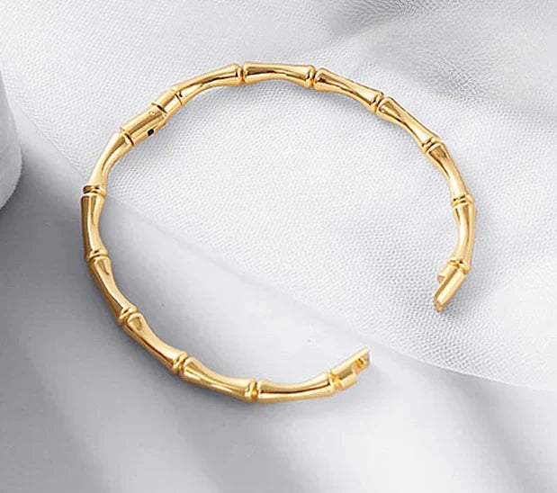 18K Gold Plated Bamboo Kada Bracelet