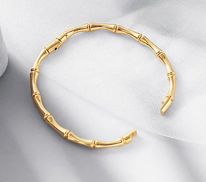 18K Gold Plated Bamboo Kada Bracelet