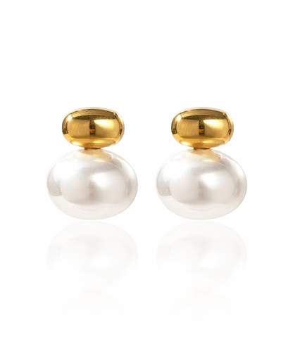 Bubble Pearl Gold Studs