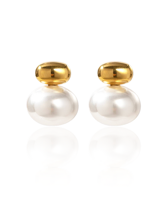 Bubble Pearl Gold Studs