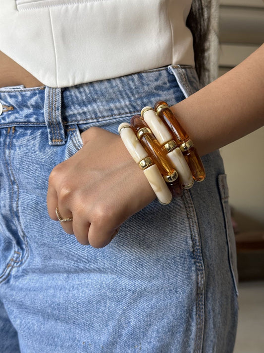 Retro Acrylic Bracelet Set