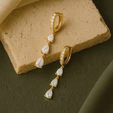 Triple-Teardrop Huggie Earrings