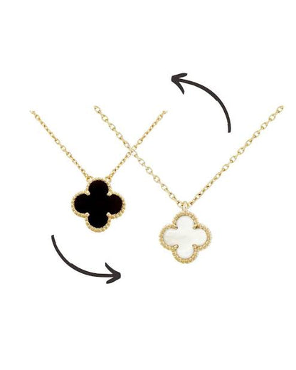Dainty Black Clover Necklace