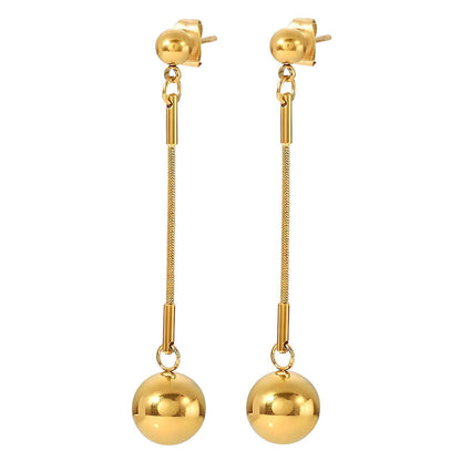 18K GOLD PLATED SINGLE BEADED EARRINGS