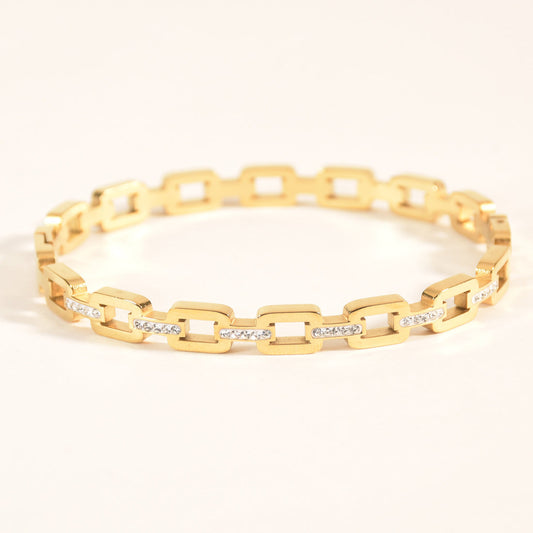 Diamond Studded Link Bracelet