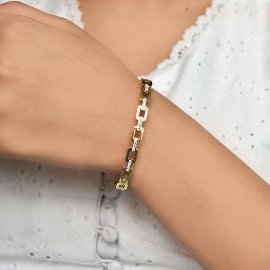 Diamond Studded Link Bracelet
