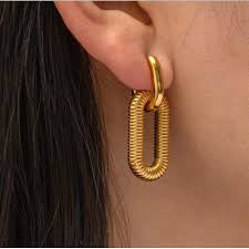 Link Up Gold Hoops Earrings