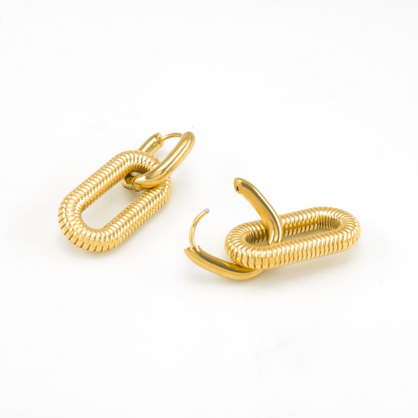 Link Up Gold Hoops Earrings