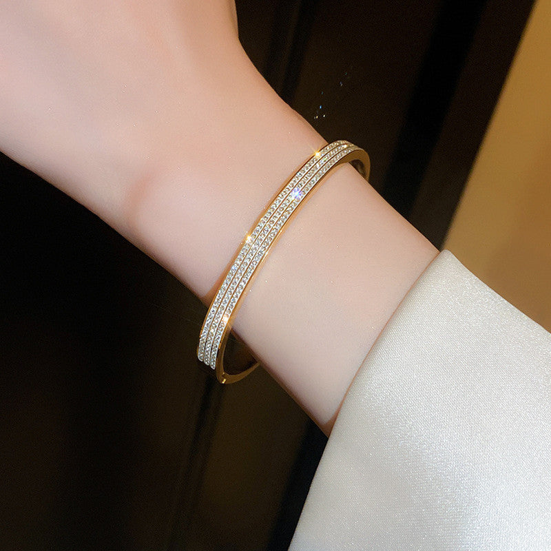 Triple Line American Diamond Bracelet