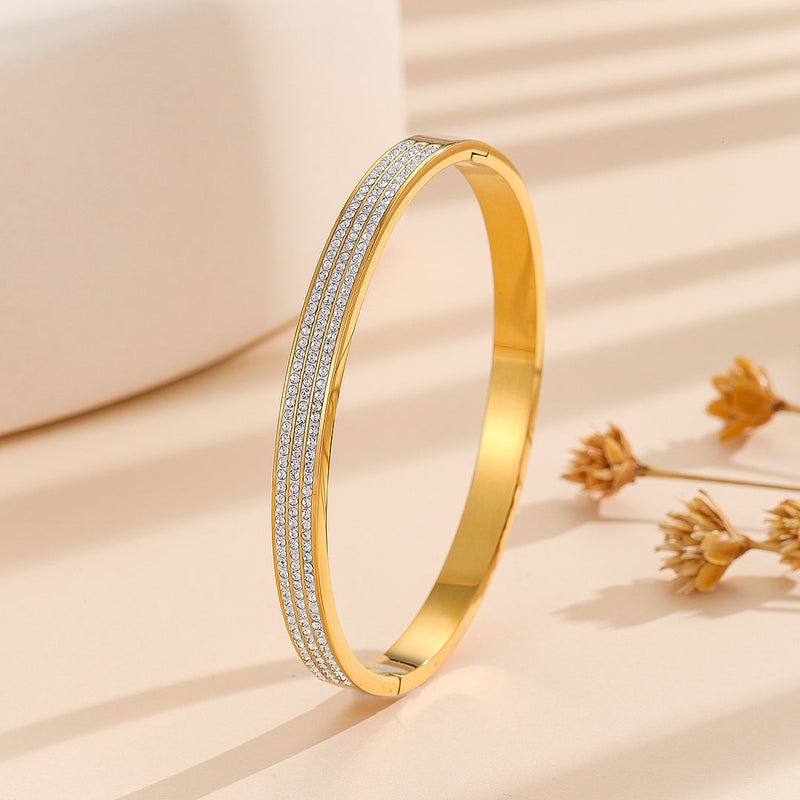 Triple Line American Diamond Bracelet