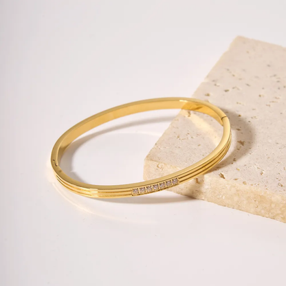 Lustrous Zircon Bangle Bracelet