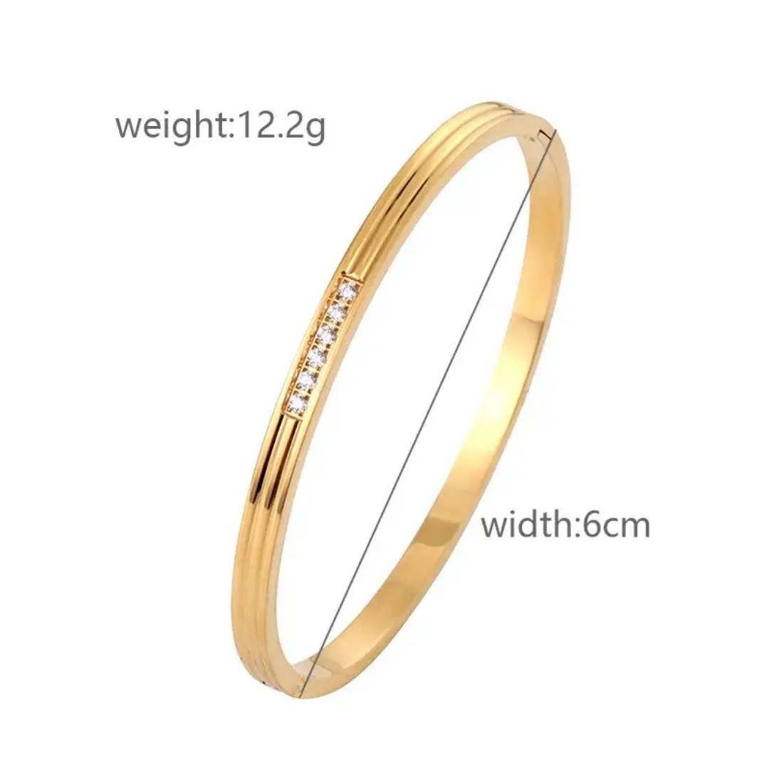 Lustrous Zircon Bangle Bracelet