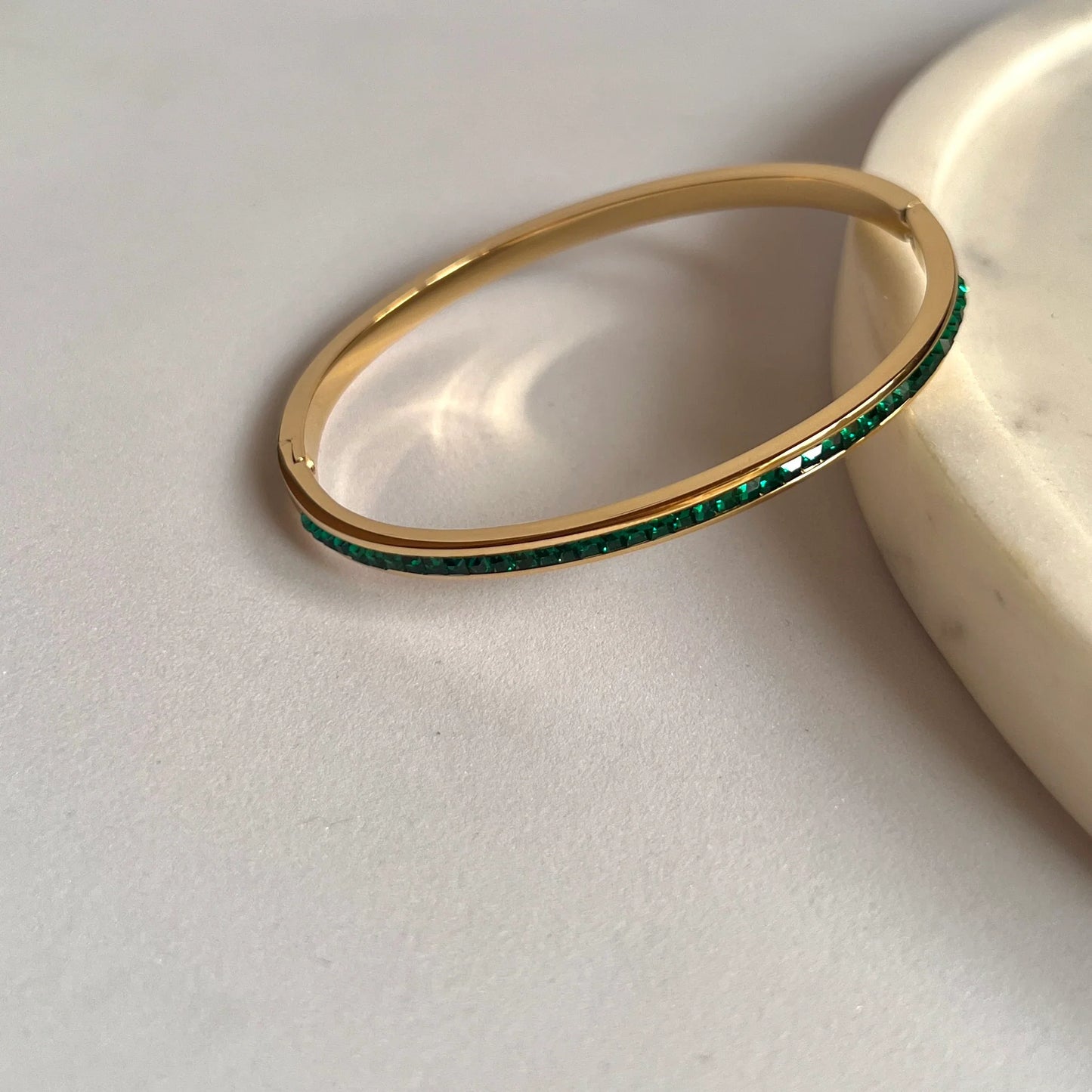 Emerald Bangle Bracelet ( Small Size )