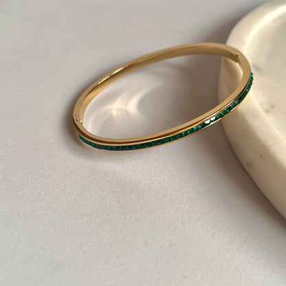 Emerald Bangle Bracelet ( Small Size )