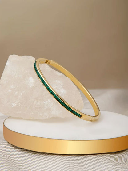 Emerald Bangle Bracelet ( Small Size )