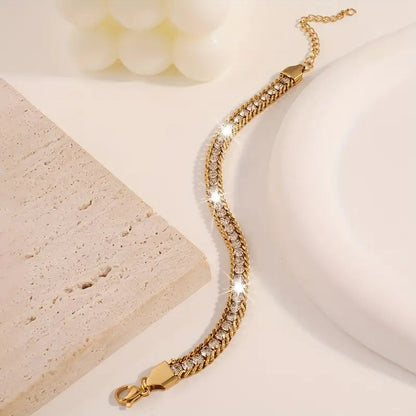 Golden Dazzle Tennis Bracelet