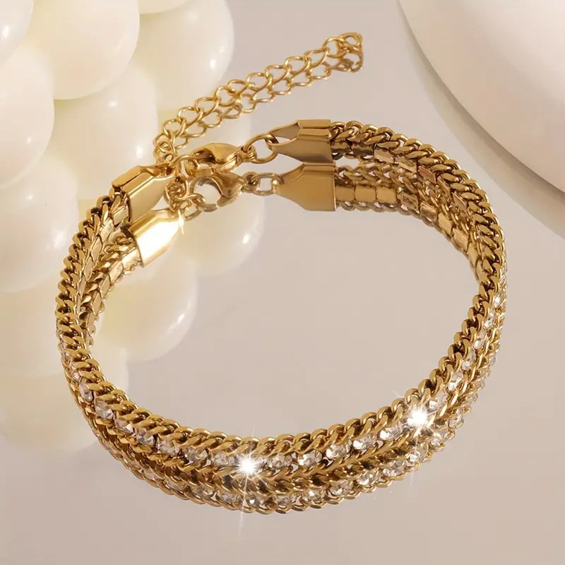 Golden Dazzle Tennis Bracelet