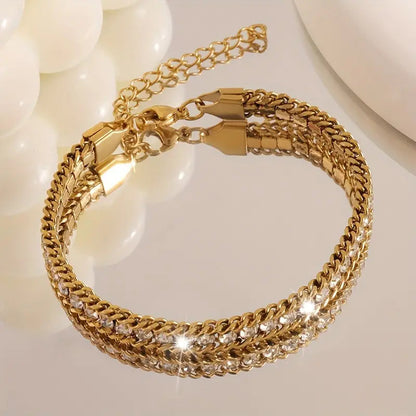 Golden Dazzle Tennis Bracelet