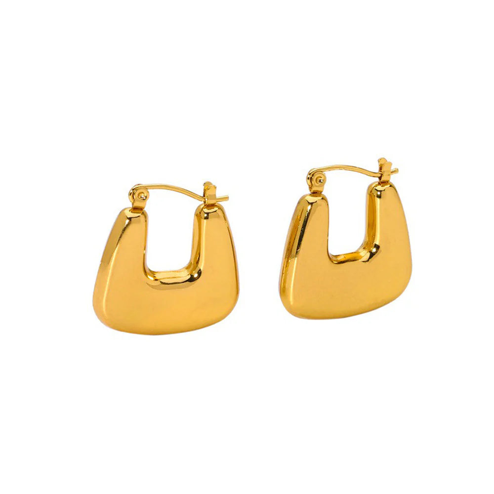 18K Gold Plated Geometric Hoop Earrings