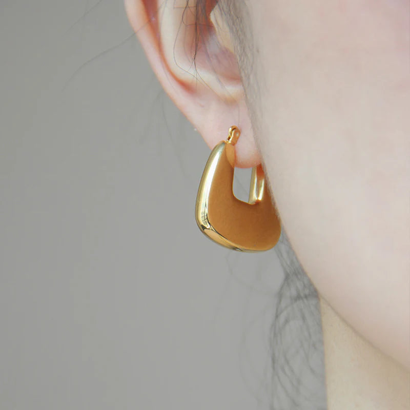 18K Gold Plated Geometric Hoop Earrings