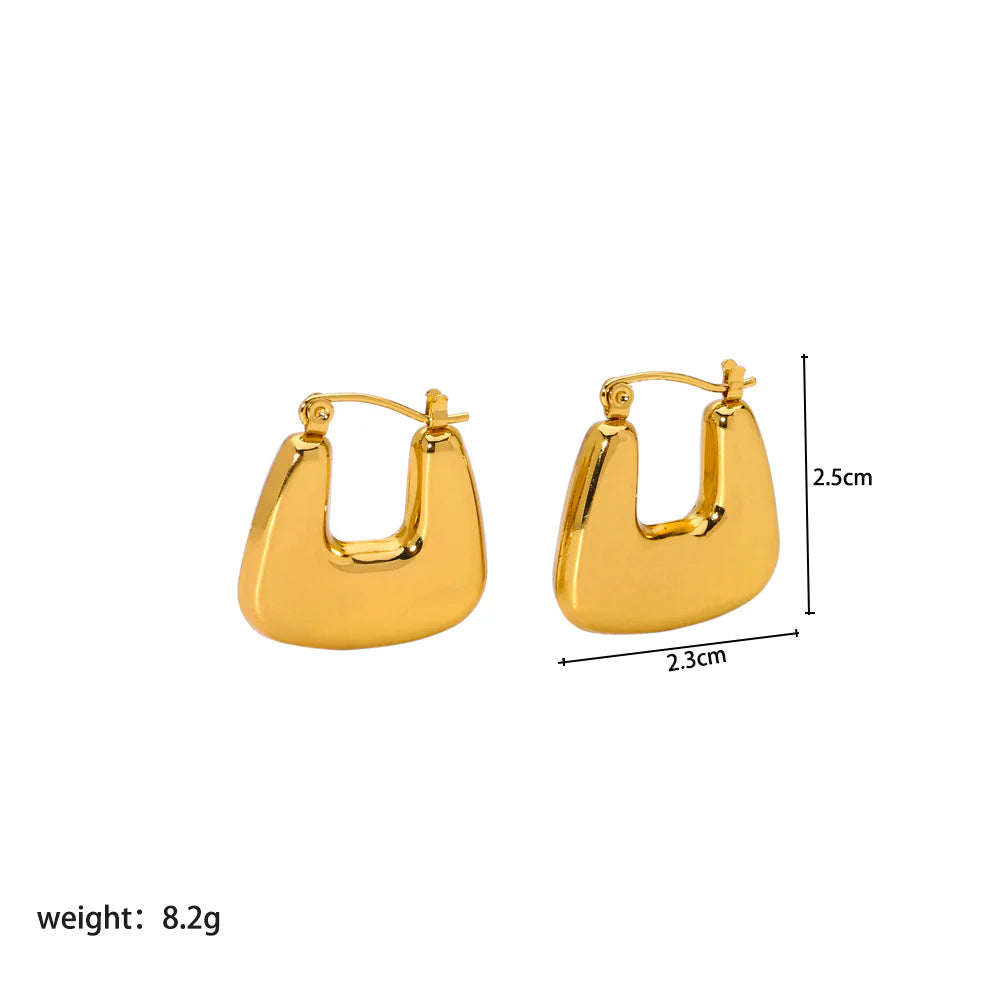 18K Gold Plated Geometric Hoop Earrings