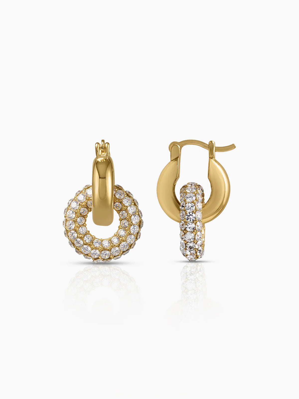 Chicago Chunky Interlocking Double Hoop Earrings