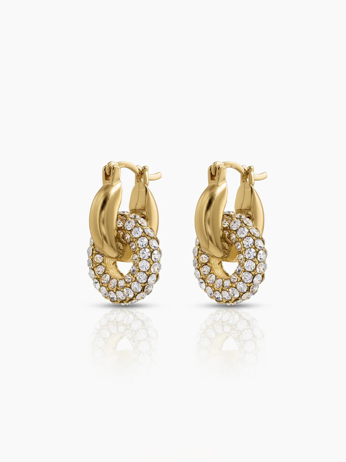 Chicago Chunky Interlocking Double Hoop Earrings
