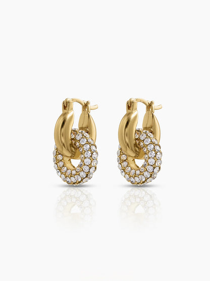 Chicago Chunky Interlocking Double Hoop Earrings