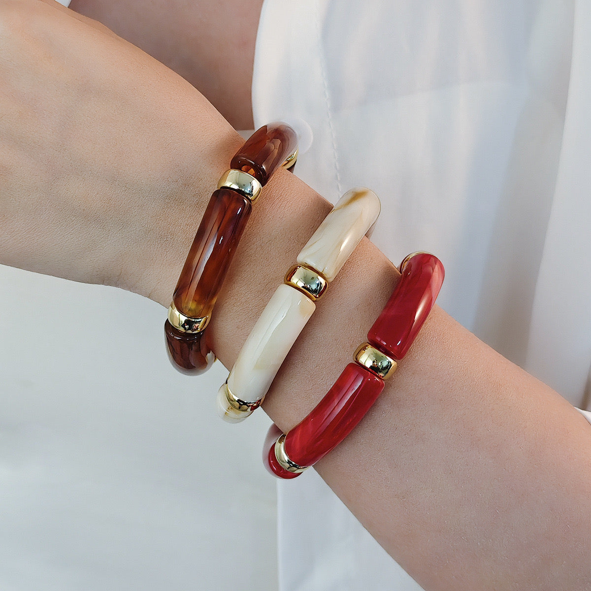 Retro Luxe Acrylic Bracelet Stack