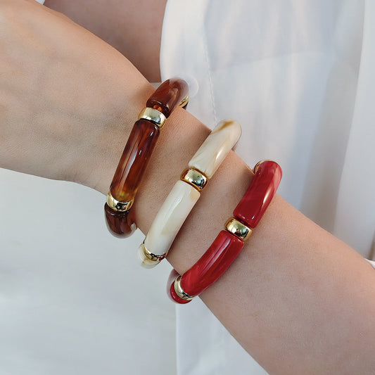 Retro Luxe Acrylic Bracelet Stack