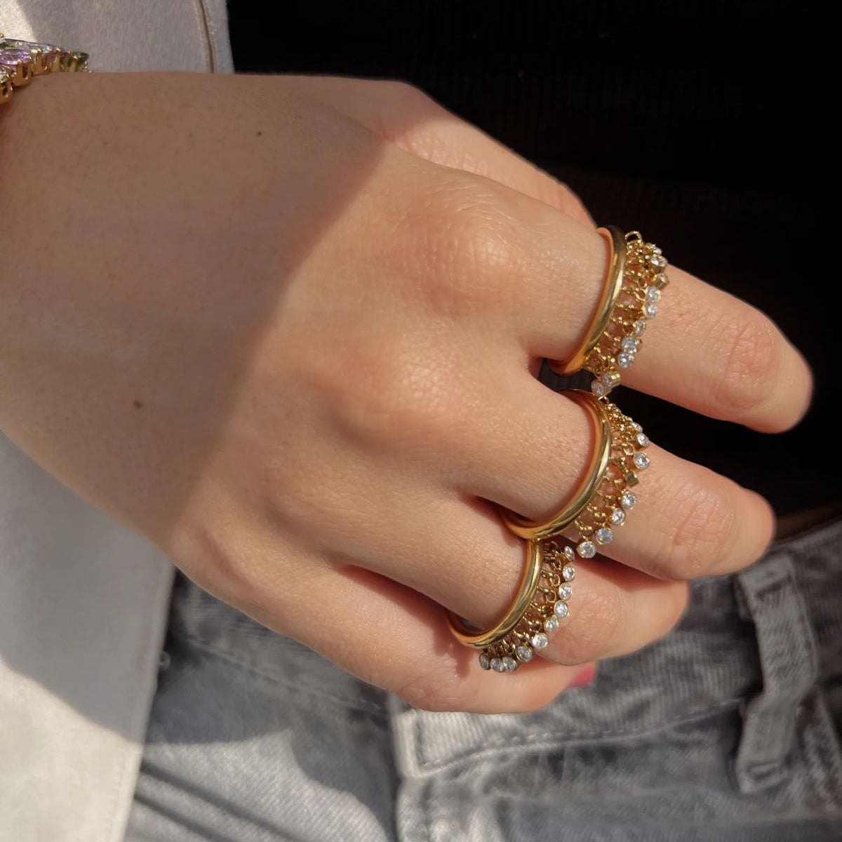 Dangling CZ Ring