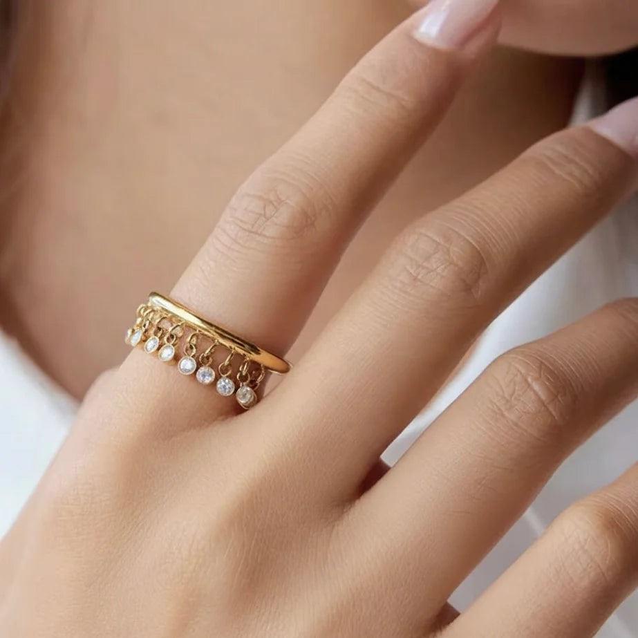 Dangling CZ Ring