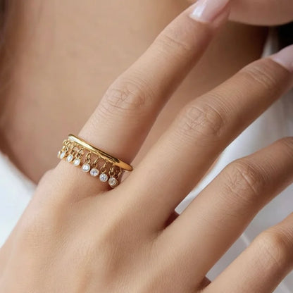 Dangling CZ Ring