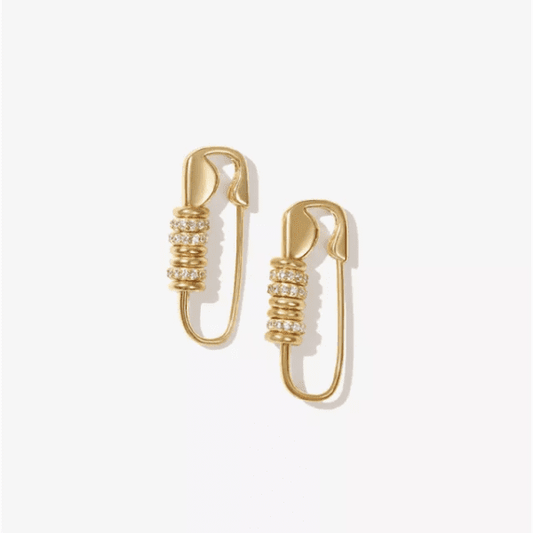 BLINGY SAFETY PIN EARRINGS