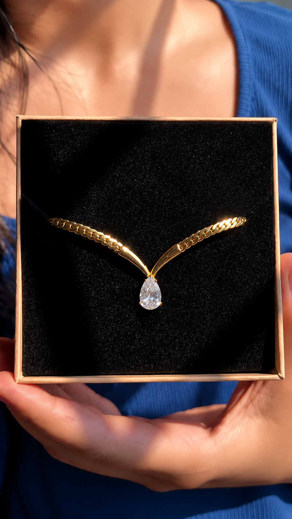 Aurora V Drop Necklace