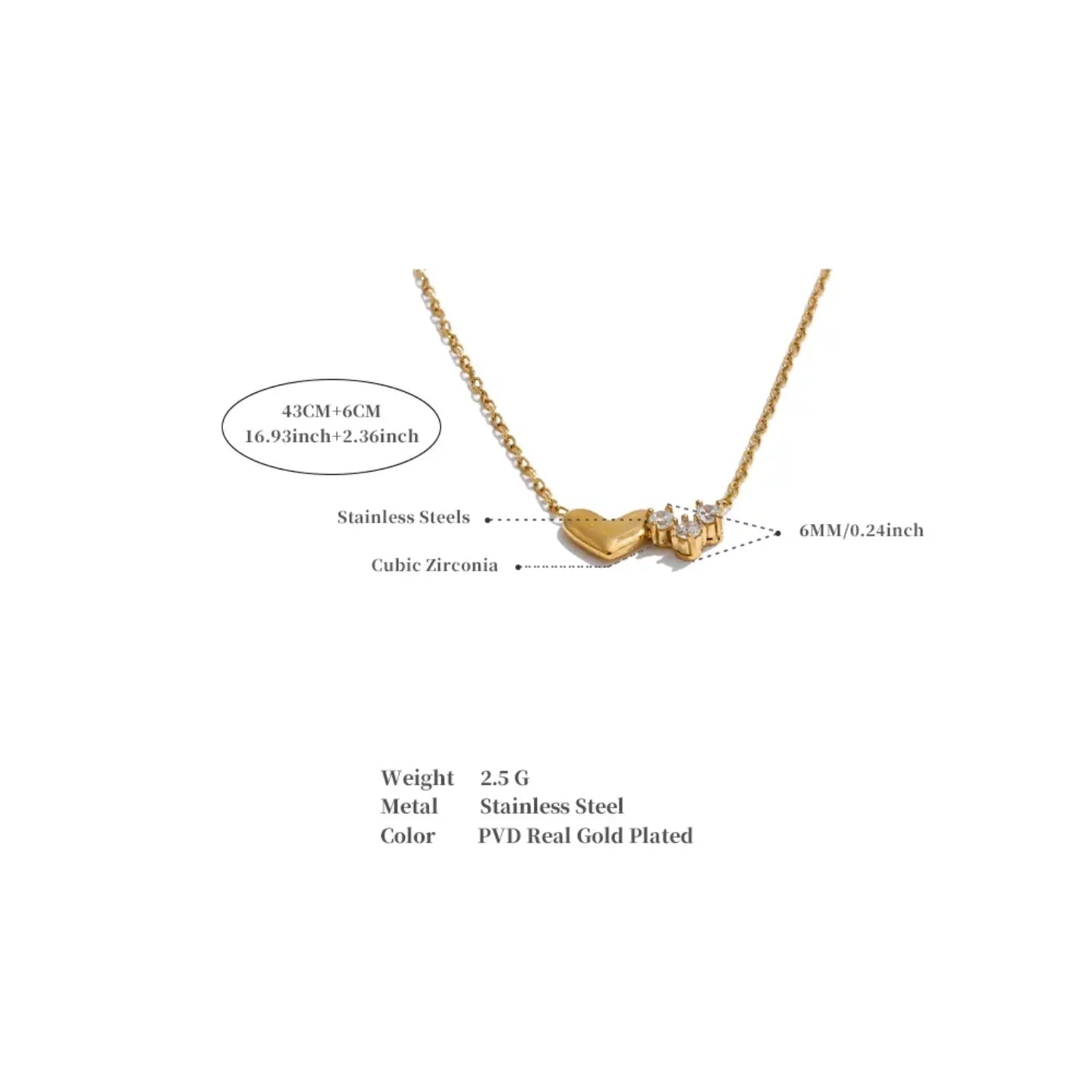 Trio Heart Necklace