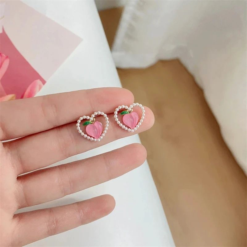 Summer Peach Love Earrings