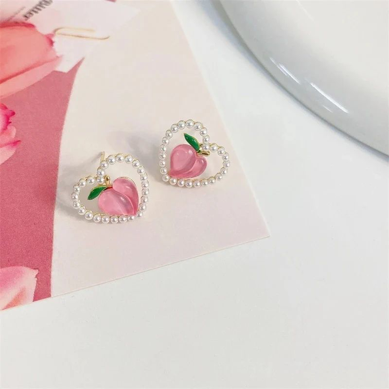 Summer Peach Love Earrings