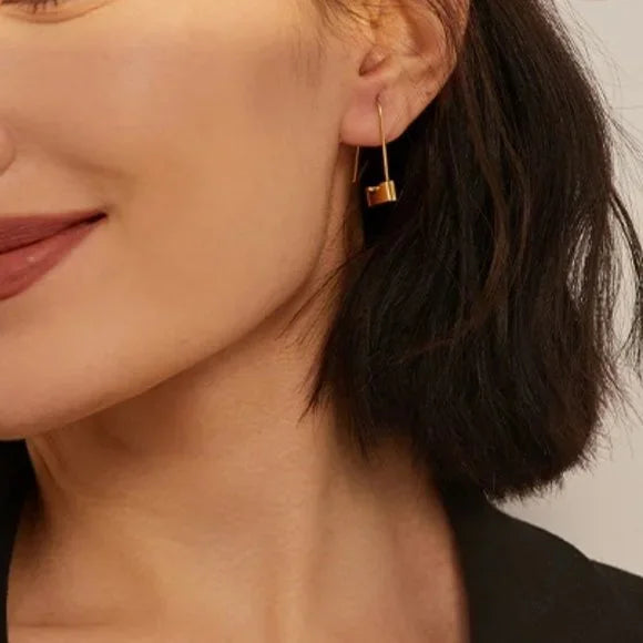 18K Gold Plated Safety Pin Earrings
