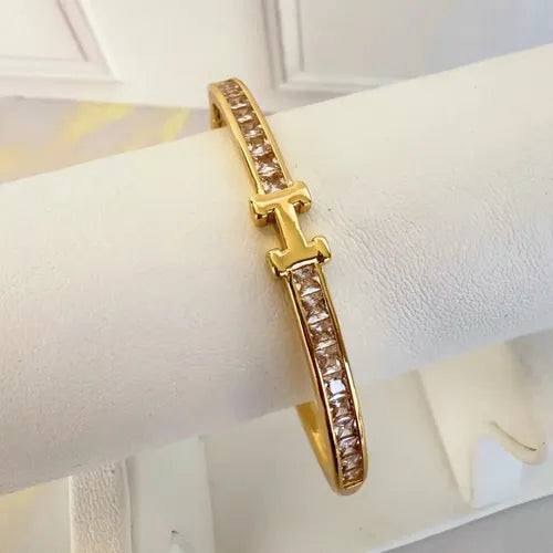 Crystal H Bar Tennis Bracelet