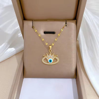 Crown Evil Eye Necklace
