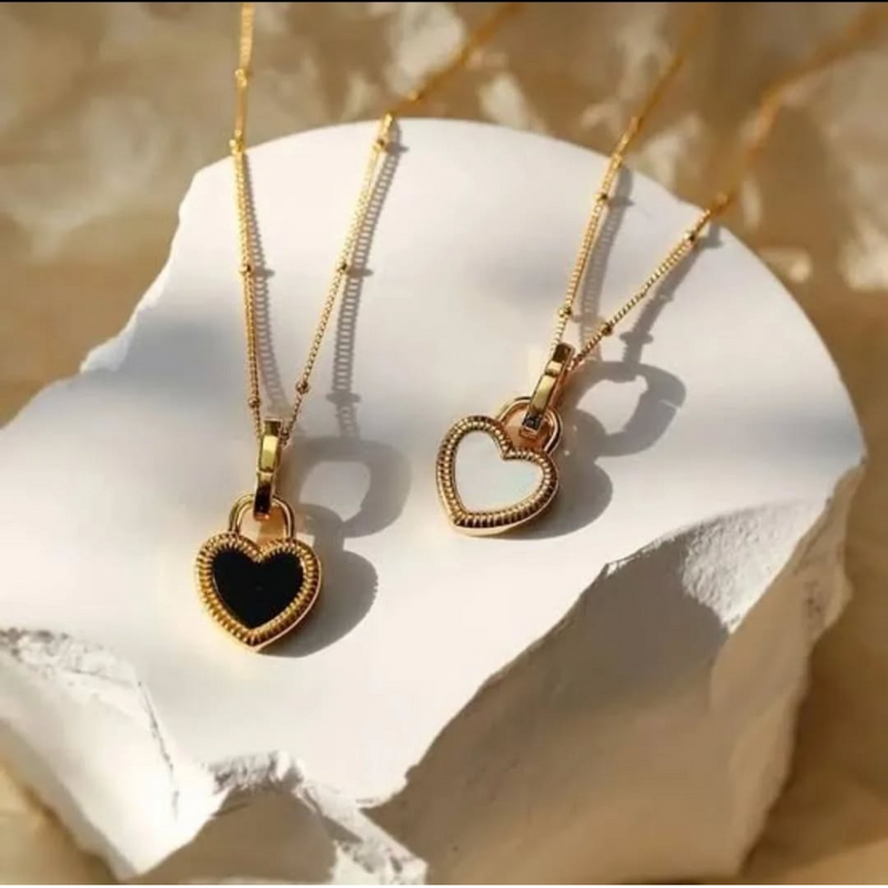 Versatile 18k Gold Plated Reversible Heart Necklace