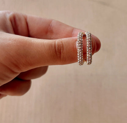 BLING HOOPS 18K GOLD PLATED ZIRCON EARRINGS