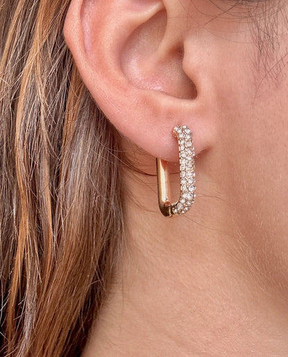 BLING HOOPS 18K GOLD PLATED ZIRCON EARRINGS