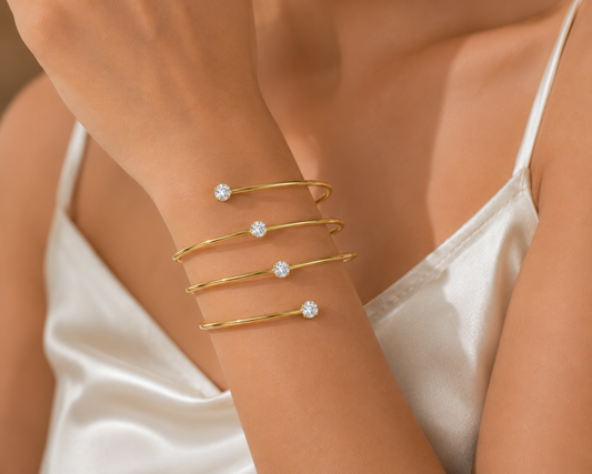 Spiral Glow Studded Bracelet