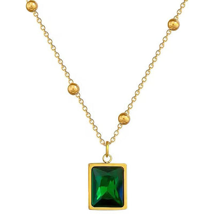 Green Stone Chain Pendant
