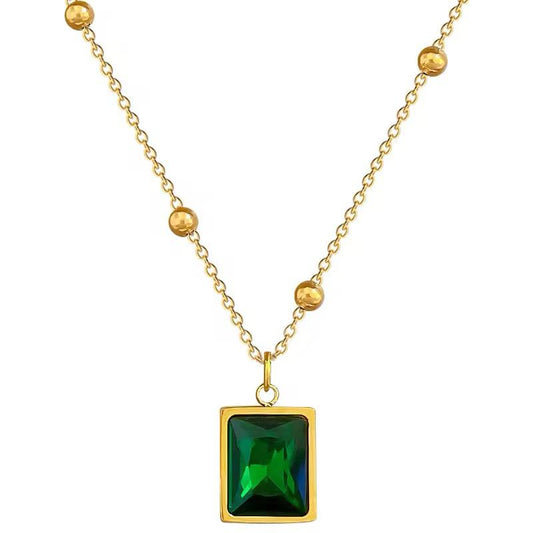 Green Stone Chain Pendant