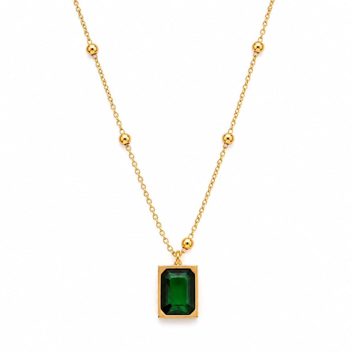 Green Stone Chain Pendant